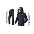 thumbnail image 3 of TISHITA Rain Suit Adjustable Cuffs Lightweight Rainsuit Rainproof Raincoat with Hood XL, 3 of 8