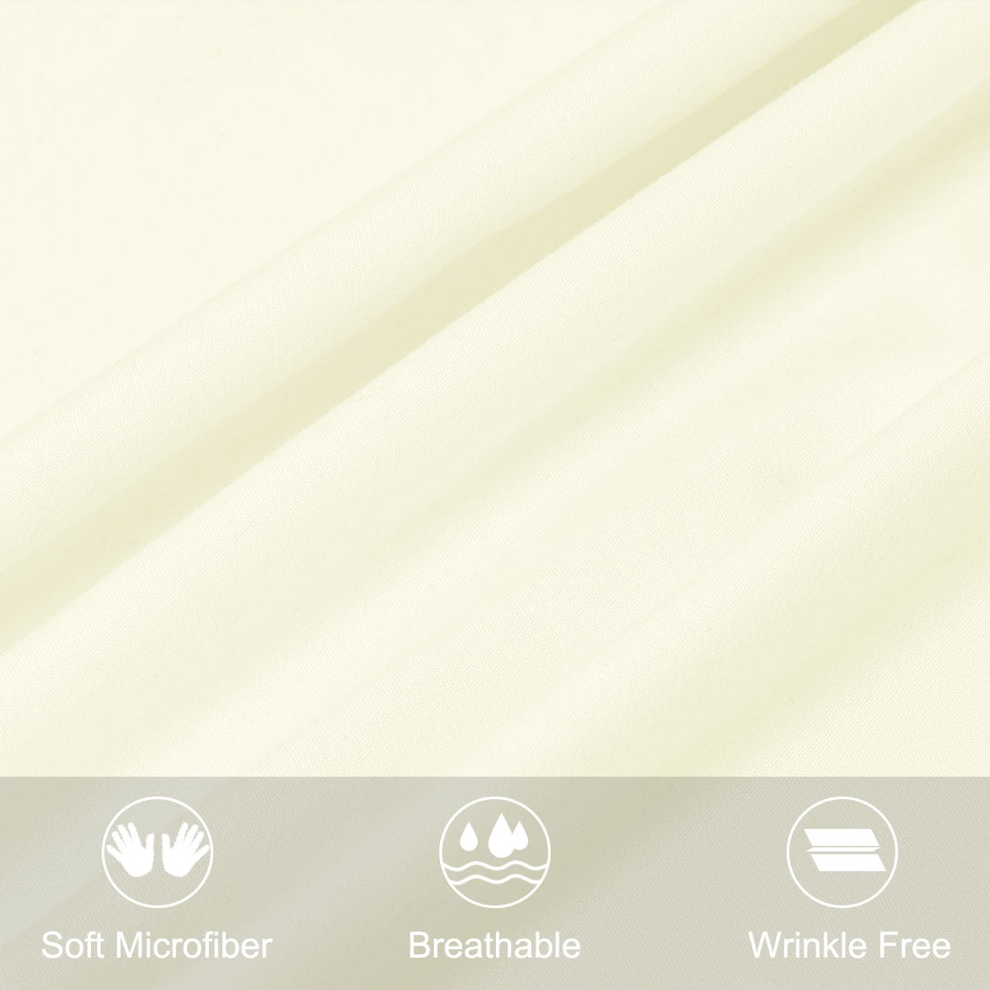 Unique Bargains 2-Piece Soft Microfiber Pillowcases, Standard, Beige
