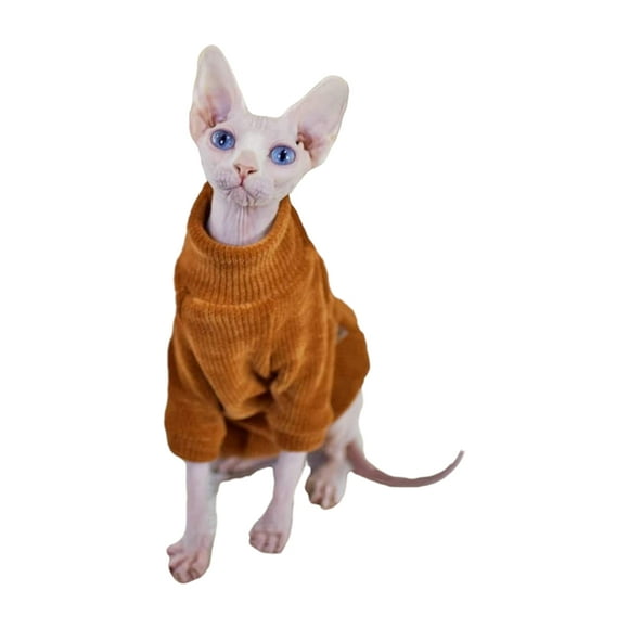 Greeniant Suéter para Gato, ropa cómoda y fácil de limpiar para gatos, paño para gatos pequeños Ropa para mascotas marrón XL