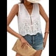 thumbnail image 2 of Chaleco con Lazo Frontal para Mujer, Camiseta Sin Mangas con Bordado Floral Y2K, Cuello en V, Top Corto, Lindas Camisetas para Salir. S, 2 of 8
