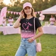thumbnail image 6 of Domuza Breast Cancer Shirts Women Pink Ribbon Graphic Cancer Survivor Short Sleeve Crew-Neck T Shirts ,in October We Wear Pink Top M, 6 of 7