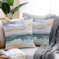 thumbnail image 3 of Outdoor Pillow Cover Teal Waves Set of 2 Waterproof Throw Pillowcases Modern Abstract Art Decorative Patio Furniture Pillows for Couch Garden Indoor & Outdoor Use, 3 of 9