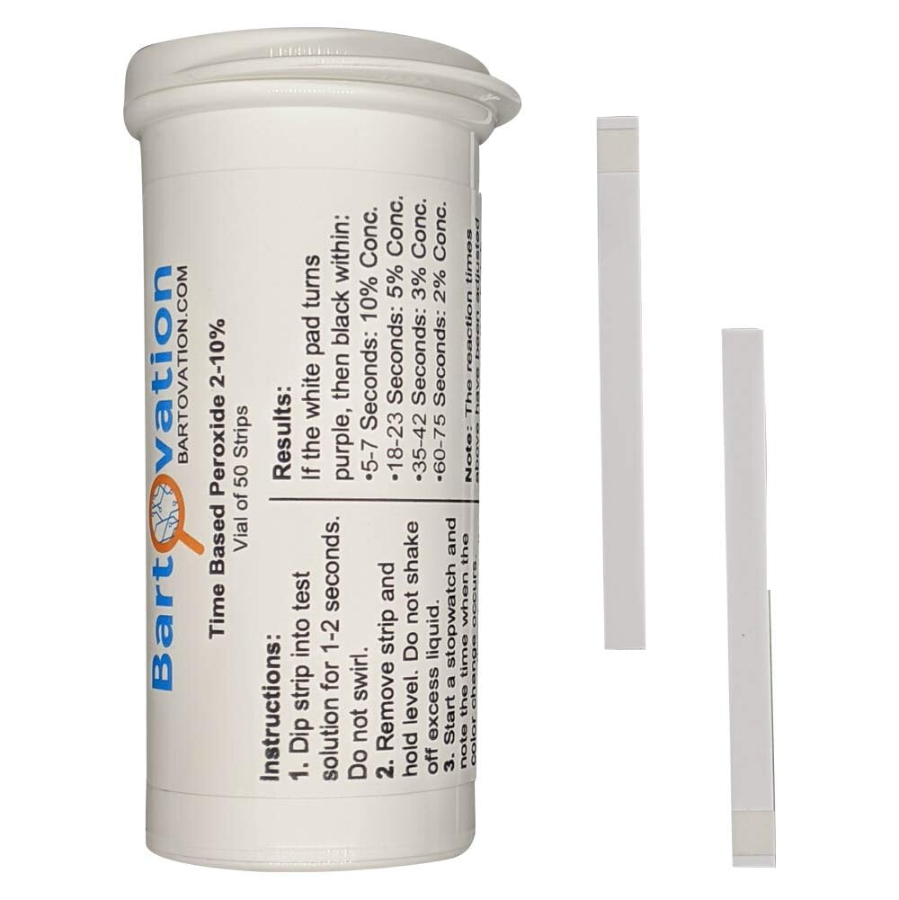 Very High Level Hydrogen Peroxide H2o2 Test Strips 2 10 Time Based Test [vial Of 50 Strips