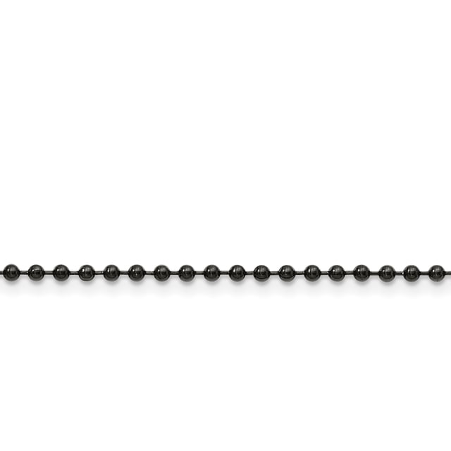 Acier Inoxydable Noir 2.4mm 24 Pouces Pendentif Chaîne à Billes Pendentif Perles