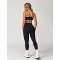 thumbnail image 6 of IDOPIP Women 2 Piece Workout Sets Color Block Strappy Sports Bra High Waist Leggings Gym Yoga Pilates Sports Outfits S Black, 6 of 7