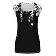 thumbnail image 3 of QQAMB Tank Tops for Girls Summer Lightweight Floral Printed Crewneck Sleeveless Casual Vocation Beach Tank Tops,Black,5-6Years, 3 of 3