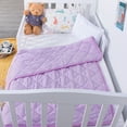 thumbnail image 3 of Ultra Soft Microfiber Down Alternative Toddler Comforter, Lightweight Machine Washable Crib Quilted Blanket, Light Purple, 39" x 47", 3 of 5