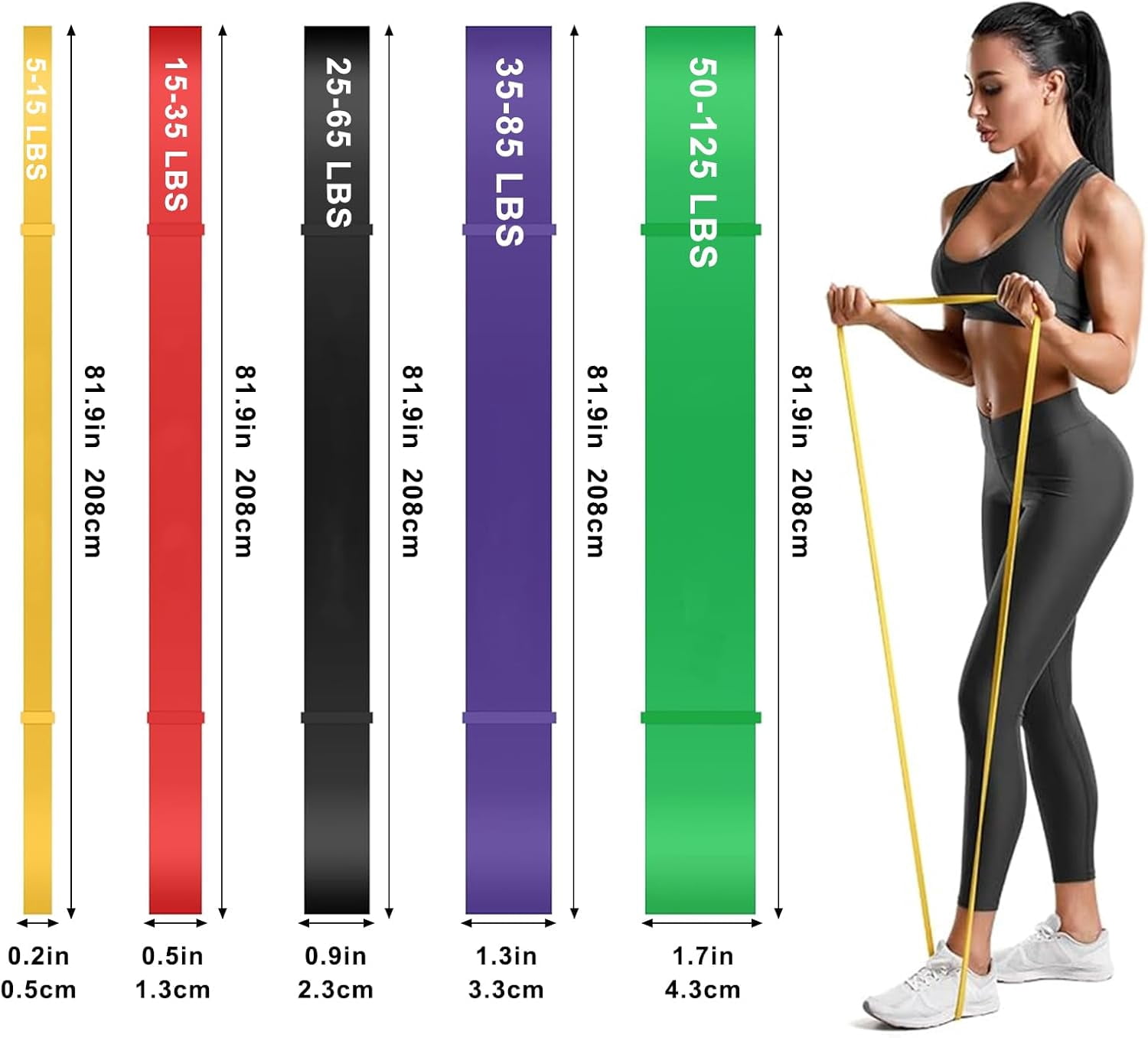 JJEAN-Pull Up Bands, Resistance Bands Set, Pull-Up Assistance Bands Set for Men & Women, Exercise Workout Bands for Working Out, Body Stretching, Physical Therapy, Muscle Training