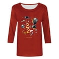 Cavosen Happy New Year Womens Dressy Tops 3/4 Length Sleeves Festival