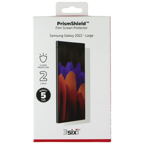 3SIXT PrismShield Film Screen Protector for Samsung Galaxy S22 Ultra - 2 Pack