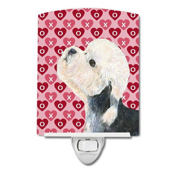 Caroline's Treasures SS4503CNL Dandie Dinmont Terrier Hearts Love Valentine's Day Ceramic Night Light, 6x4x3",