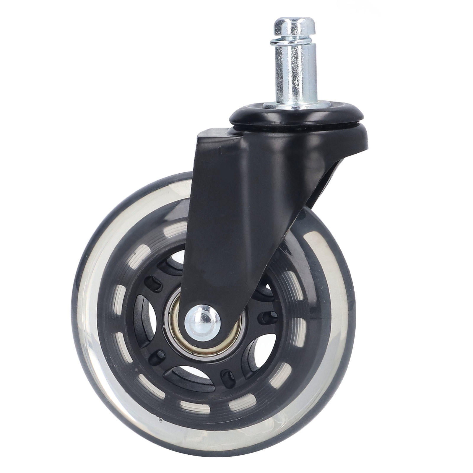 YAHHU 5‑Pack 3″ Noise‑Free Scratch‑Resistant Chair Casters, 360° Rotation, 100‑lb Capacity, Easy Tool‑Free Install, Black