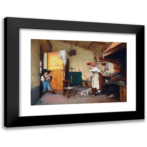 Gaetano Chierici 14x11 Black Modern Framed Museum Art Print Titled - The Mask (1874)