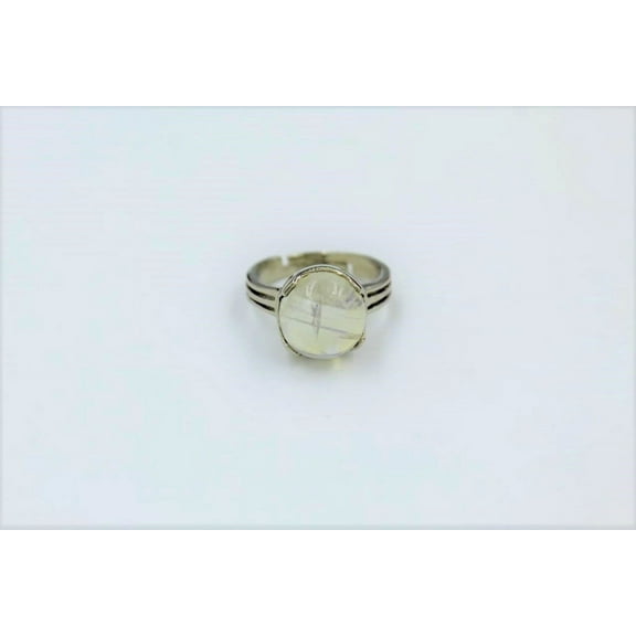 Natural Rainbow Round Cut Gemstone 925 Sterling Silver Ring Christmas Gift Wedding Gift For Him