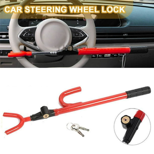 SD Steering Wheel Lock With Key Vehicle Anti-theft Device - Red