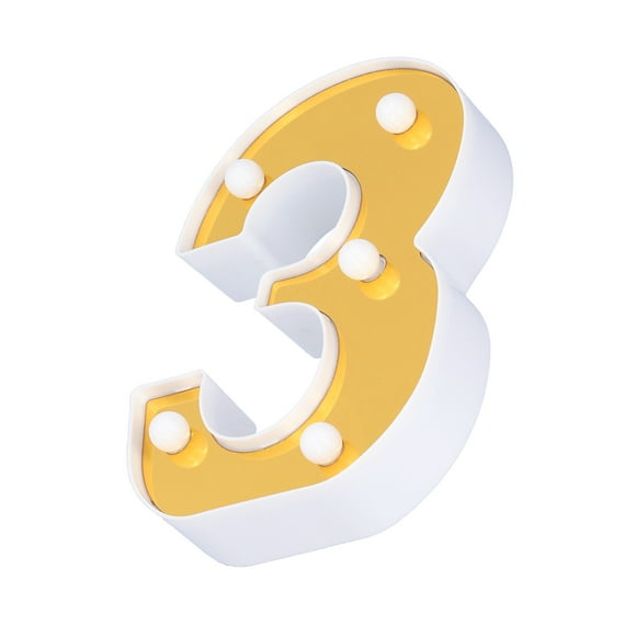 LED Light, Number Light Indoor Lighting Warm White Plastic Easy To Carry for Home Decoration for Special Occasion