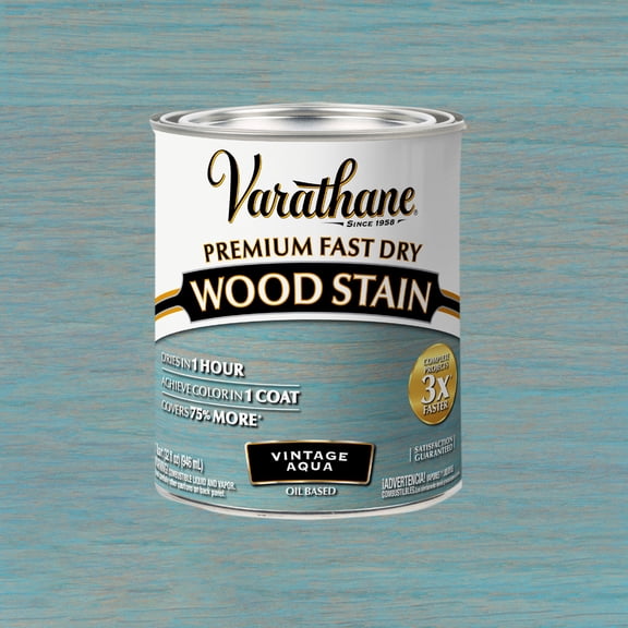 Vintage Aqua, Varathane Premium Fast Dry Wood Stain-297427, 32 fl oz