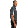 thumbnail image 3 of Port Authority Silk Touch Performance Colorblock Stripe Polo-3XL (Steel Grey/ White), 3 of 6