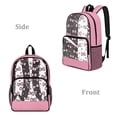 thumbnail image 2 of SEANATIVE Middle School Clear Backpack Kids Transparent Bookbag See Through Daypack Heavy Duty PVC Schoolbag School Accessory for Boys Girls Teens, Pink Bow Print, 2 of 7