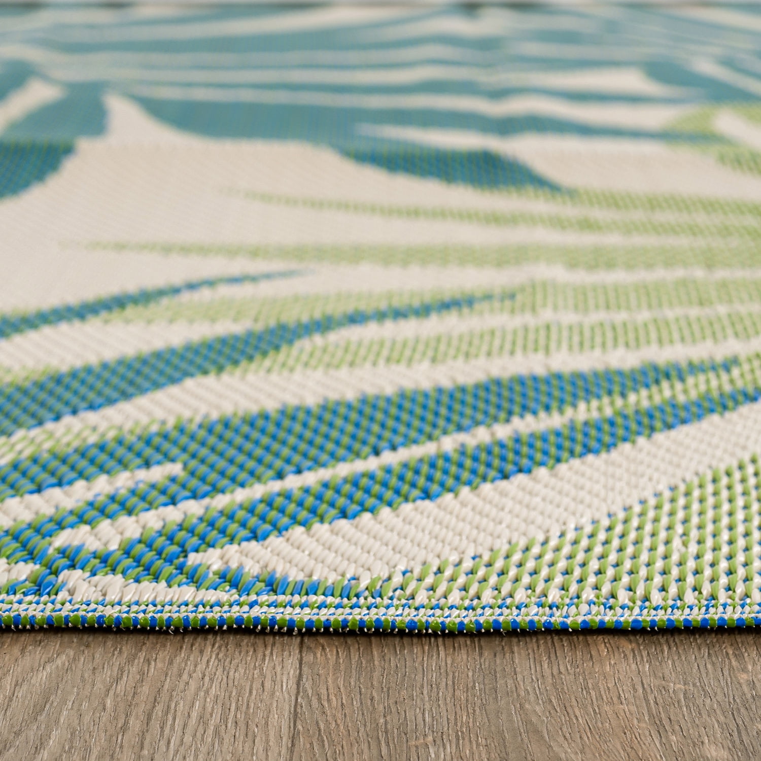 World Rug Gallery Floral Modern Reversible Plastic Indoor and Outdoor Picnic Mat, Camping Rug, RV Rug - GREEN - 9'x18'