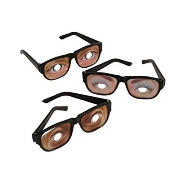 Novelty Gag Funny Fake Eyes Disguise Glasses 12 Pack Costume Accessory