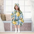 thumbnail image 7 of FORMRS Wearable Blanket Hoodie with Sleeves for Kids Cozy Flannel Sweatshirt, Retro Lemon Leaves, 7 of 7