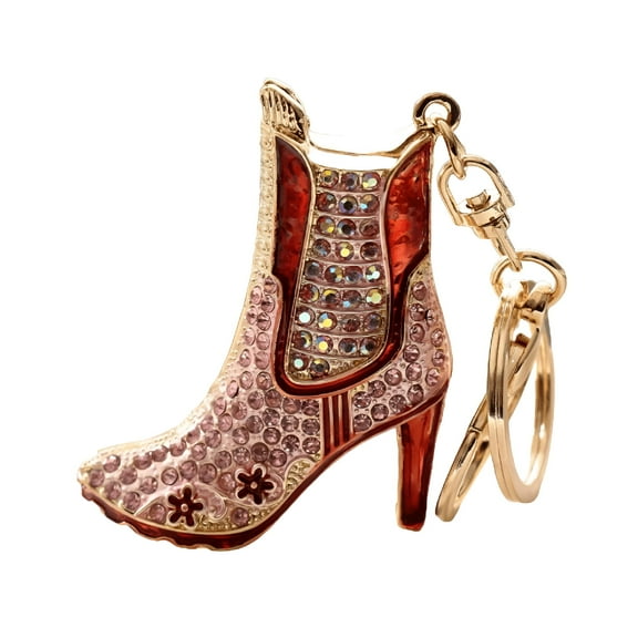 DESIGNICE Rhinestone Cowgirl Boot Keychain | Handbag Charm | Purse Charm | Bag Charm