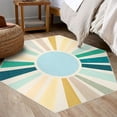thumbnail image 7 of CAROMIO Boho Area Rug Washable Rug Sun Print Area Rug Modern Abstract Area Rug Bohemian Distressed Throw Rugs, 4.6' x 4' Blue, 7 of 7