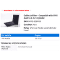 thumbnail image 2 of Cabin Air Filter - Compatible with 1995 Audi S6 2.2L 5-Cylinder, 2 of 2