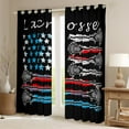 thumbnail image 2 of Manfei Retro American Flag Black Out Curtains,Watercolor Graffiti Curtains Pack of 2 (42x63 Each),Blue Black Red Bedroom Curtains For Boys Kids,Super Cozy Room Decor, 2 of 6