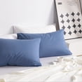thumbnail image 6 of Lorviah 2 Pack Standard Pillowcases 20"x26", Premium Cotton Ultra Soft & Breathable Pillow Cases with Envelope Closure, Denim Blue, 6 of 6