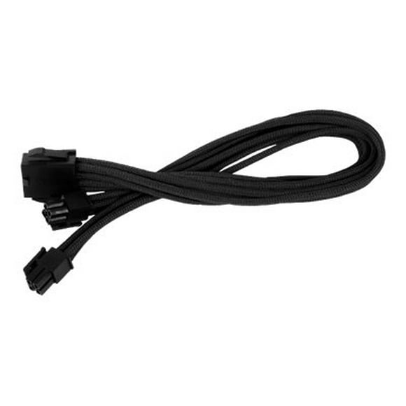 SilverStone PP07 - Câble d'Extension d'Alimentation - 8 Broches EPS12V (F) à 8 Broches EPS12V (m) - 1 Pieds - Noir