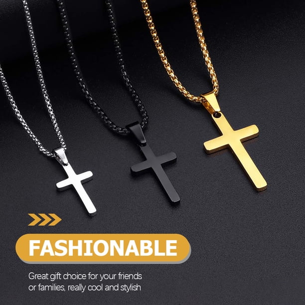 Cross Pendant Necklace Double Layered Necklace Hip Hop Necklace
