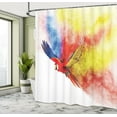 thumbnail image 5 of Ambesonne Colorful Shower Curtain, Parrot with Feathers, 69"Wx84"L, Multicolor, 5 of 5