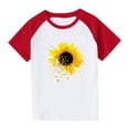 thumbnail image 2 of Feancey T-Shirts Graphiques d'Été pour Garçons, Décontractés, Imprimé Tournesol, Col Rond, Manches Courtes Raglan, T-Shirts Amples pour Enfants, Filles, Bébés, Soldes d'Aujourd'hui, Rouge, 3 Ans, 2 of 10