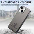 thumbnail image 3 of Designed for iPhone 14 Classic Case, Slim Leather Luxury Business PU Non-Slip Texture Grip Shockproof Bumper Protective Phone Cover Men Women For iPhone 14,Gray, 3 of 8