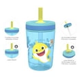 thumbnail image 5 of Zak Designs 15oz Baby Shark Kelso Travel Straw Tumbler Plastic and Silicone with Leak-Proof Valve for Kids, 2pcs Set, Baby Shark, 5 of 11