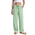 thumbnail image 2 of Sundazz Womens Gingham Pants Cotton Wide Leg Lounge Pants Cute Pajama Pants Comfy Casual Pants,Green,XL, 2 of 8