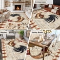 thumbnail image 5 of Vintage Rooster Area Rug 6x9 FT, Non Slip Living Room Throw Carpet, Watercolor Spring Floral Farmhouse Animals Washable Soft Large Floor Carpet Non-Shedding Rug for Bedroom Dining Room Play Room, 5 of 9