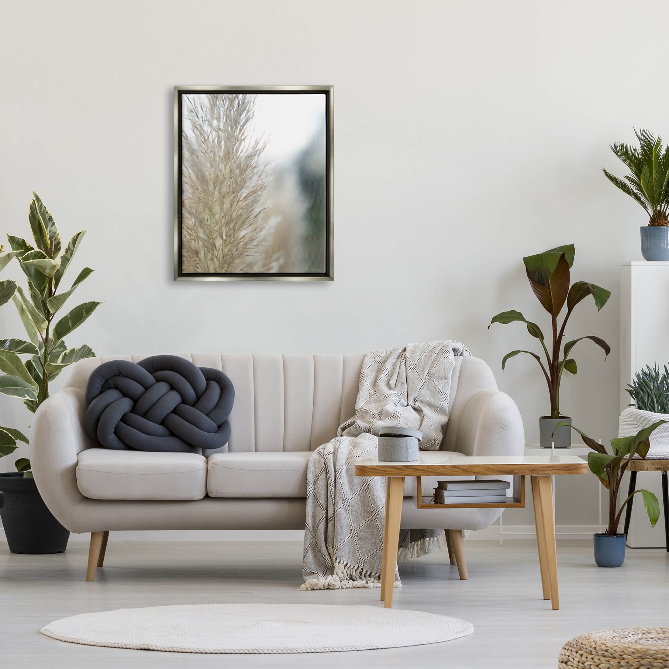 Stupell Industries Natural Pampas Grass Photography Scene Photograph Luster Gray Floating Framed Canvas Print Wall Art, Design by Jason Johnson