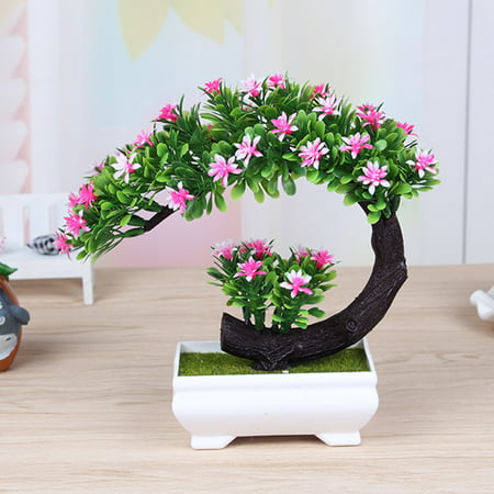 Bonsai Tree in Square Pot - Artificial Plant Decoration for (Best Bonsai For Office)