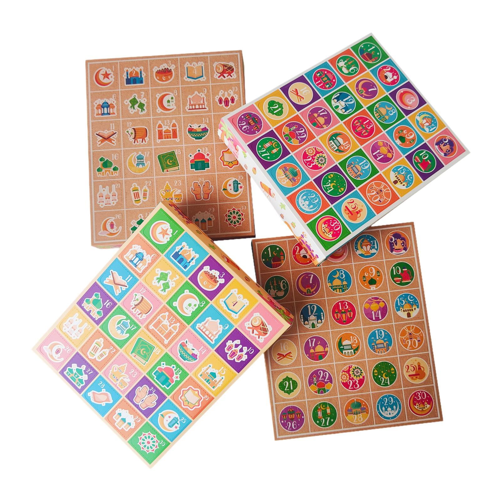 Shangren Mubarak Advent Calendar Box Adults Kids Holiday Paper DIY Gift Boxes 4Pcs