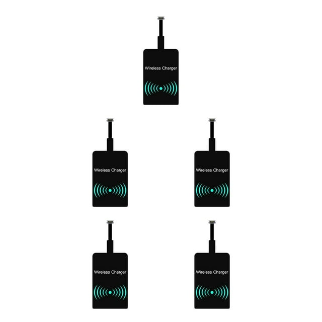 fashionhome Universal Phone Wireless Charger Receiver Micro USB Wireless Charging Sticker For Charging Accessories Android reverse 5Set