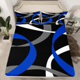 thumbnail image 2 of Erosebridal Blue Striped Twin Sheet Sets, Abstract Bedding Twin Size, Modern Geometric Decor 3 Pieces, 2 of 7
