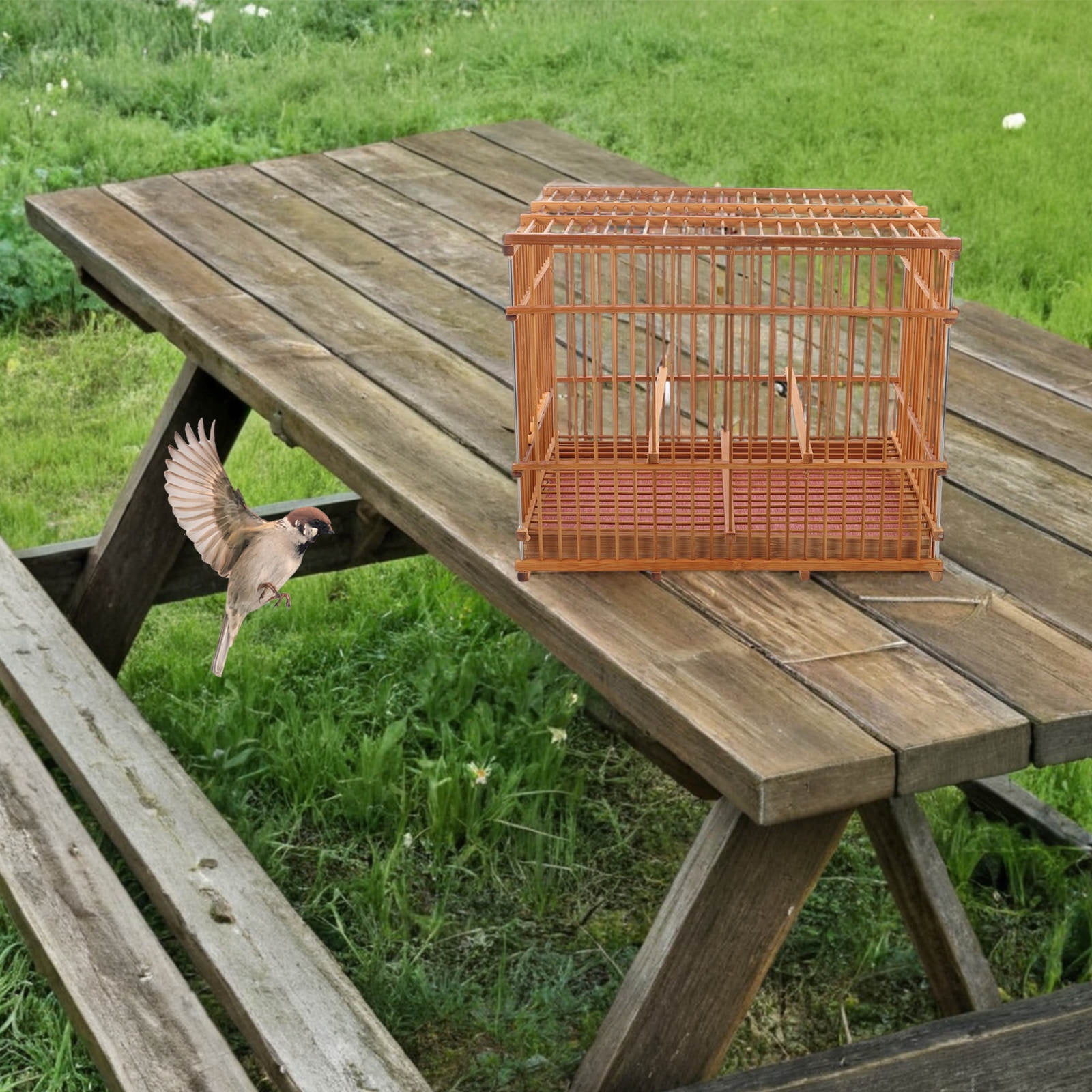WRISTBIQUE Decorative Bird Cage, Portable Travel for Small Birds, Lightweight Pet Cage for Parakeets, Finches, Canaries