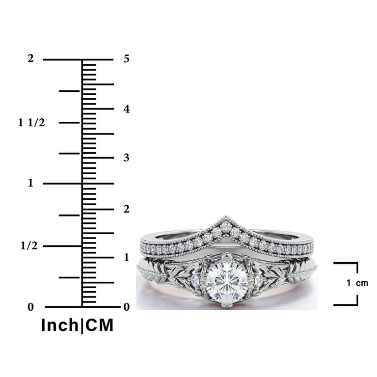 JeenMata Carat Diamond Engagement Ring Set with Matching