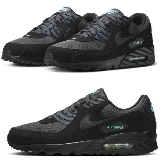 New NIKE Air Max 90 Men's Athletic Sneakers shoes black aqua all sizes