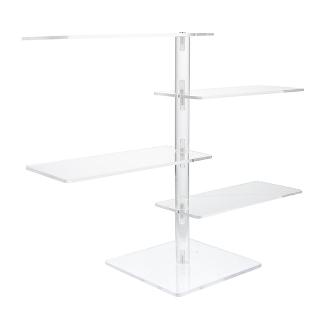 1 estante de exhibición de gafas de acrílico, soporte para gafas, bandeja de almacenamiento de 4 niveles