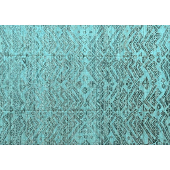 Ahgly Company Indoor Rectangle Abstract Light Blue Modern Area Rugs, 8' x 10'