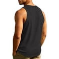 thumbnail image 3 of OIOLOYJM Relaxed Fit Tank Tops Men Summer Stretch Muscle Quick Dry Workout Breathable Vest Sleeveless Crew Neck Gym Shirts Black L, 3 of 4
